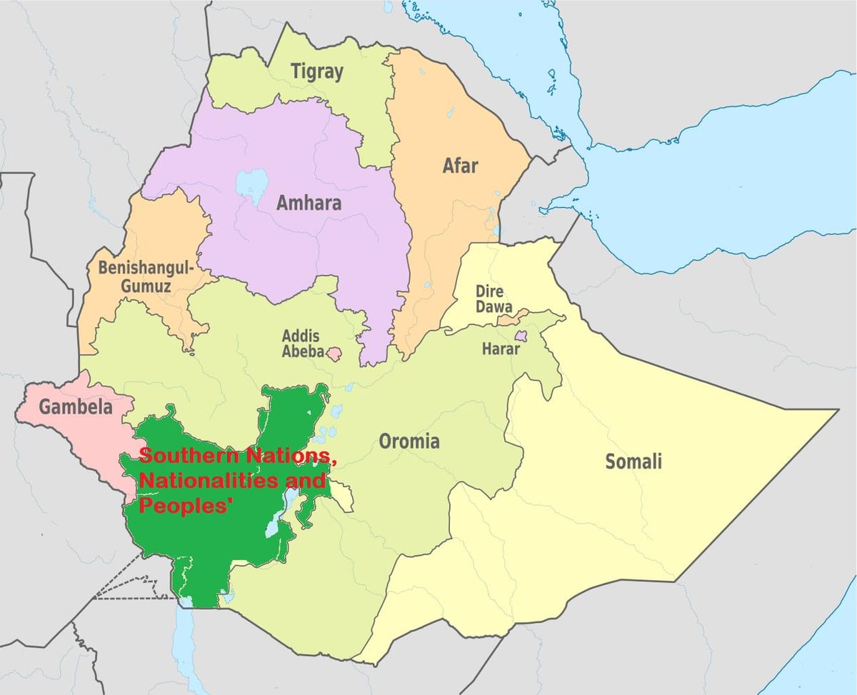 carte de snnpr Ethiopie