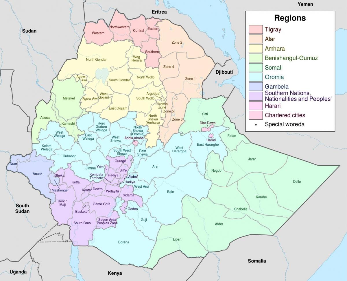 nouvelle carte de l'Éthiopie