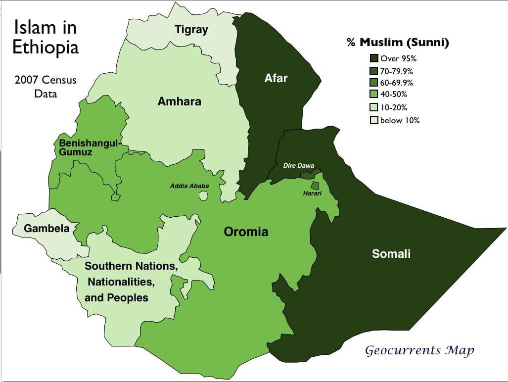 carte des tribus Éthiopiennes