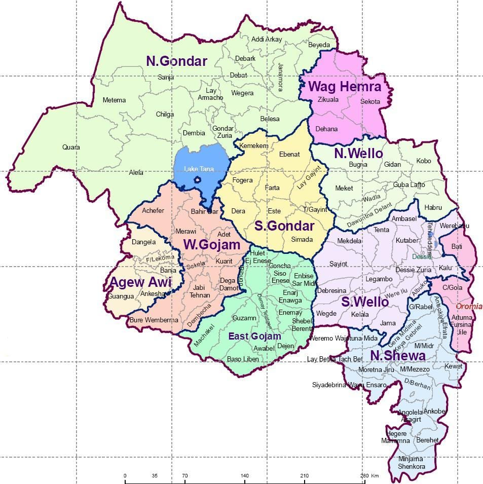 Gondar en ethiopie carte