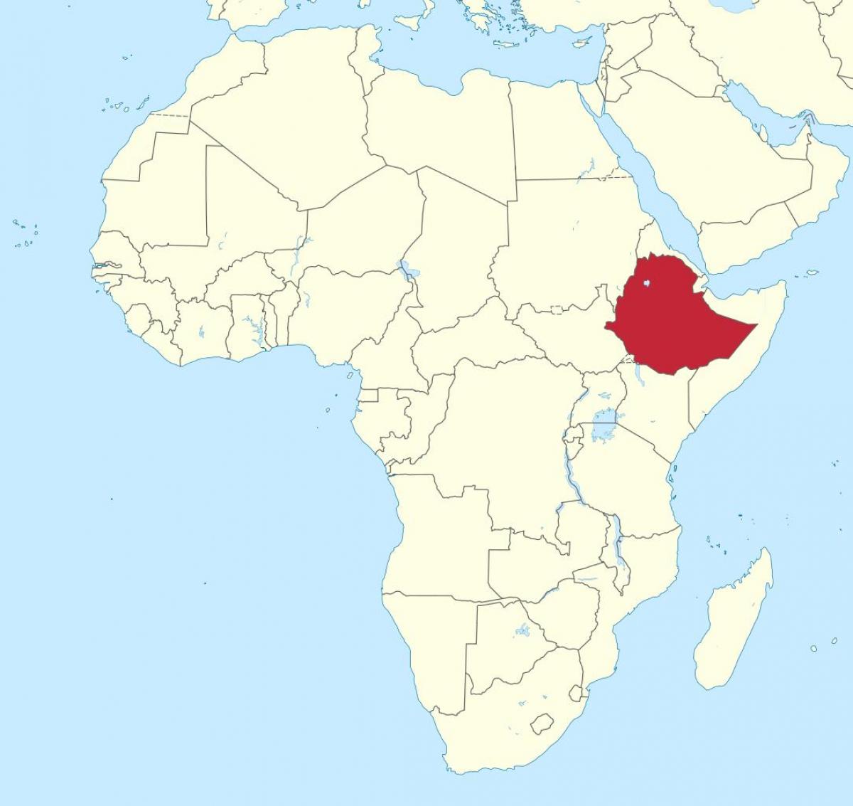 carte de l'afrique montrant l'Éthiopie