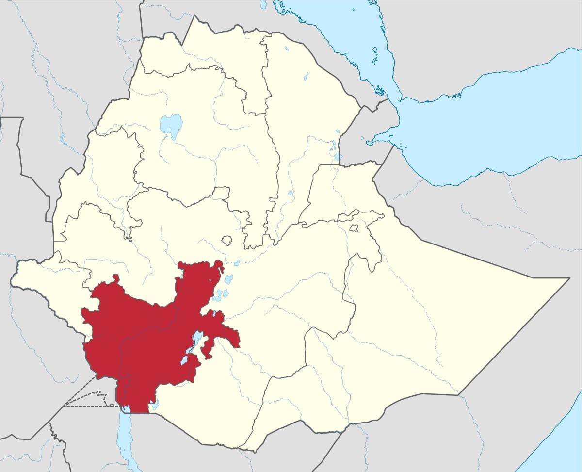 carte du sud de l'Éthiopie