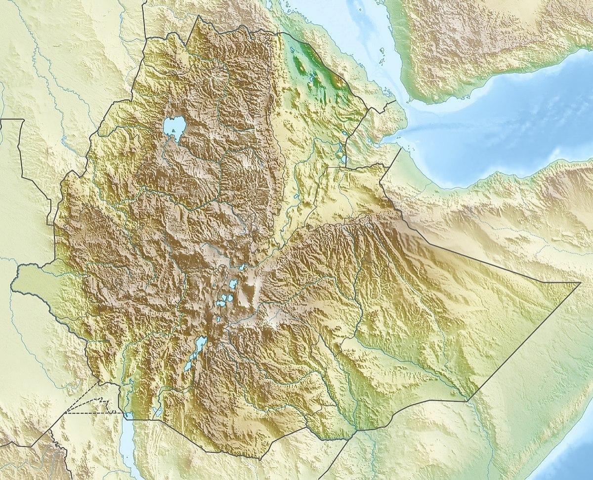 carte des montagnes d'éthiopie