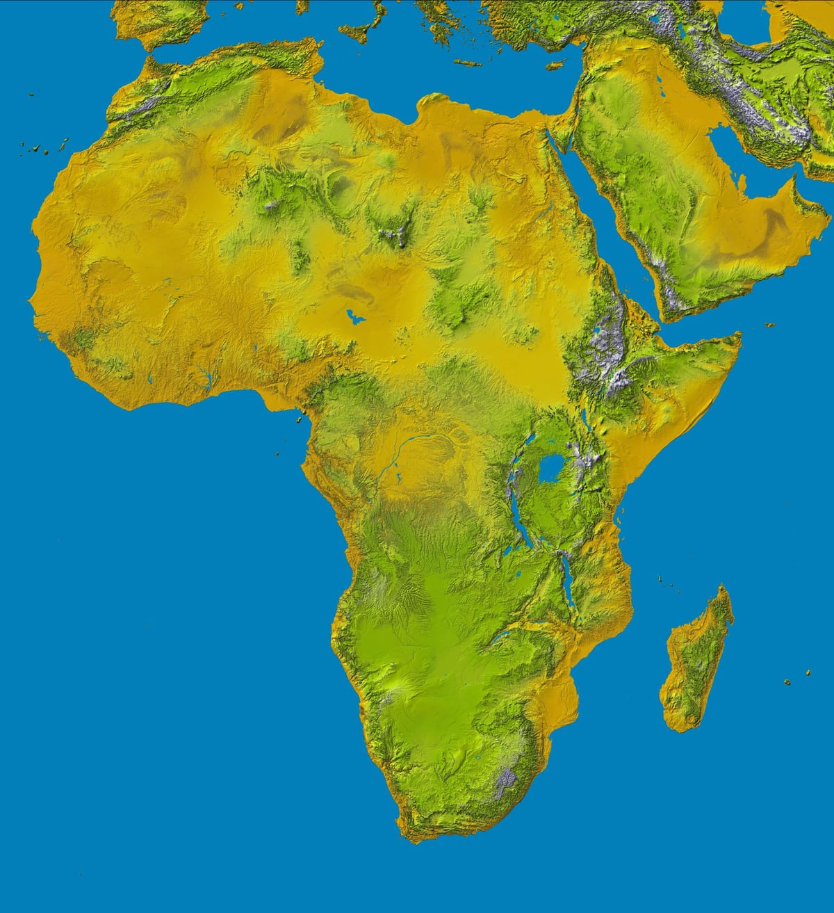 carte des hautes terres Éthiopiennes sur le monde