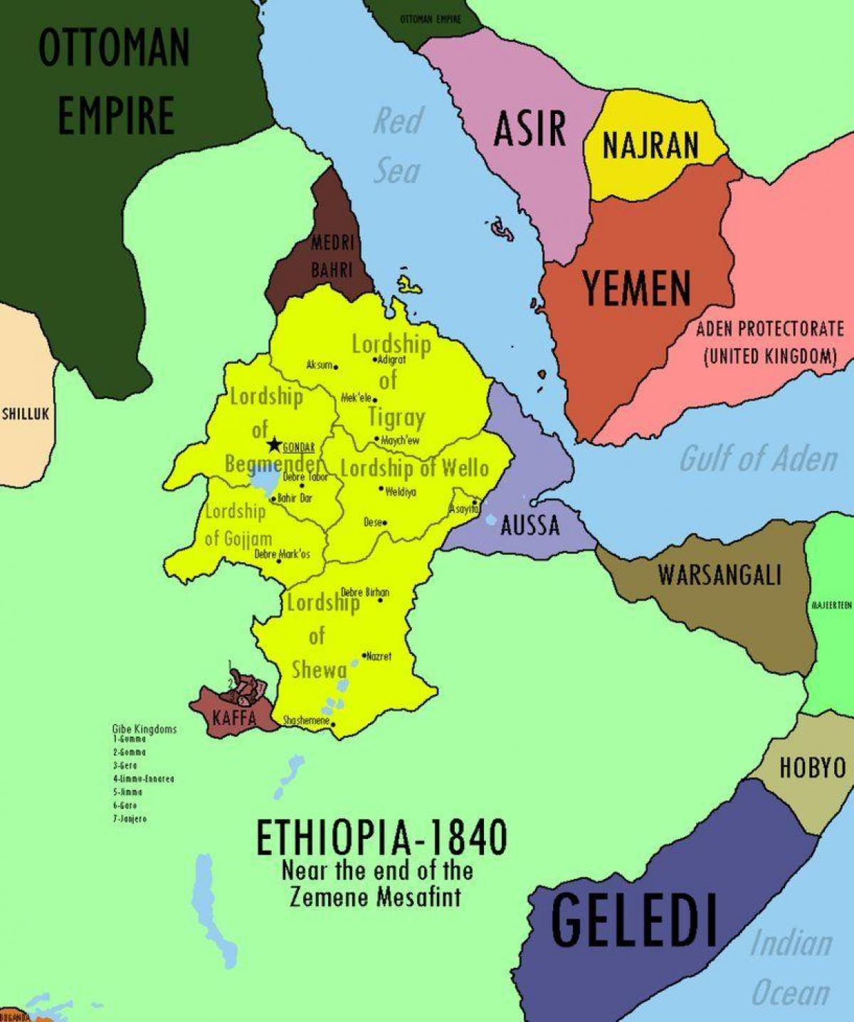 carte de l'empire Éthiopien