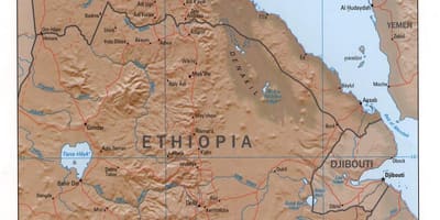Carte du nord de l'Ethiopie