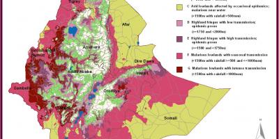 Carte du paludisme en Ethiopie