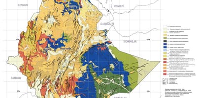 Carte de la carte géologique de l'Éthiopie