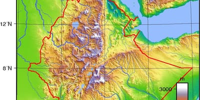 L'ethiopie carte topographique