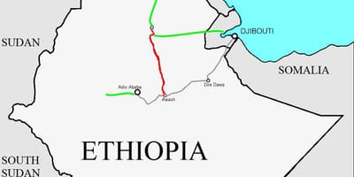 De chemin de fer éthiopien carte