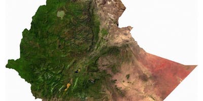 L'ethiopie carte satellite
