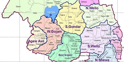 Gondar en ethiopie carte