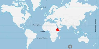 Carte du monde de l'Ethiopie emplacement