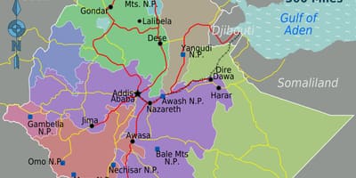 Ethiopie, la localisation sur carte