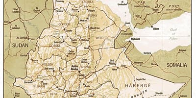 Ancienne carte de l'Éthiopie