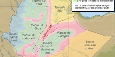 Carte de l'Éthiopie climat