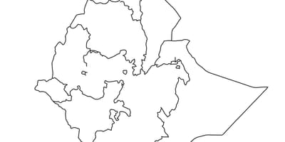 Carte vierge de l'Éthiopie