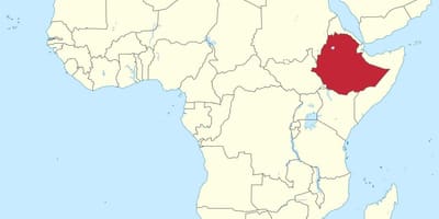 Carte de l'afrique montrant l'Éthiopie