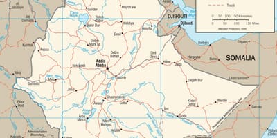Ethiopian réseau routier de la carte