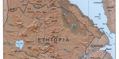 Carte du nord de l'Ethiopie