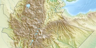 Carte des montagnes d'éthiopie