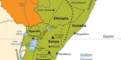 Carte de plateau Éthiopien afrique
