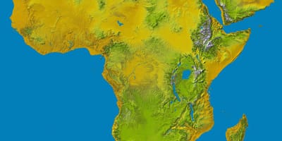 Carte des hautes terres Éthiopiennes sur le monde